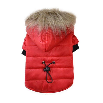 Warm Fur Hooded Pet Winter Coat